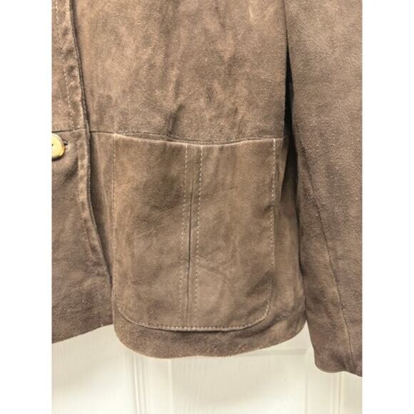 Vintage Golden Bear Brown Suede Jacket Lined Leather Barn Coat Women’s Size M - Picture 5 of 7